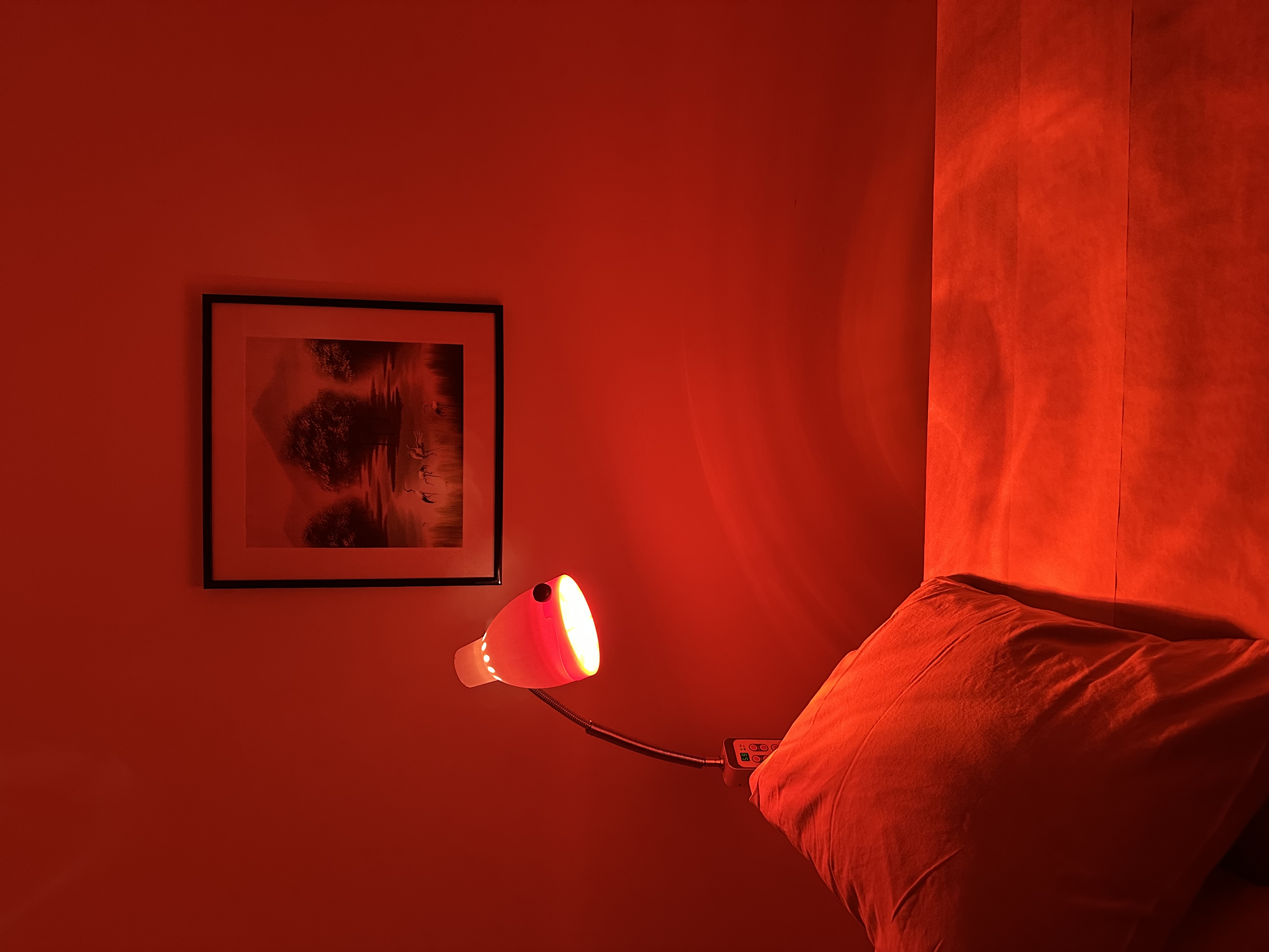 Treatment room under warm lamp light